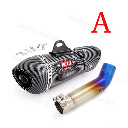 For Suzuki GSX-S750 GSR750 BK750 Slip On Exhaust System Mid Pipe Blue Mufflers - Picture 4 of 12