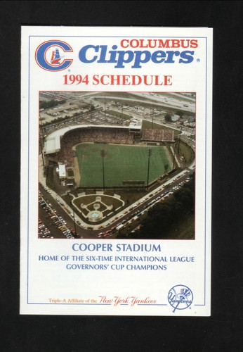 Columbus Clippers--1994 Pocket Schedule--AMC Theatres--Yankees Affiliate