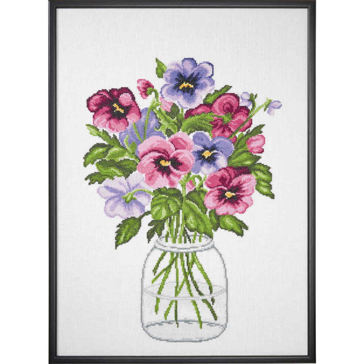 Permin counted cross stitch kit ""Pansy"", 58x42cm, DIY, 70-1131