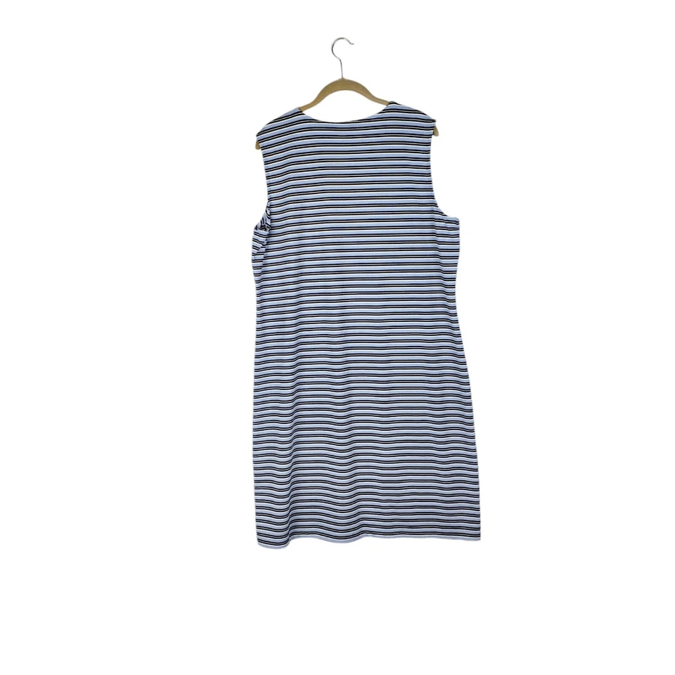 Vestido recto Hanna Andersson sin mangas azul a rayas tejido sin mangas para mujer talla XL  Foto 2 de 4