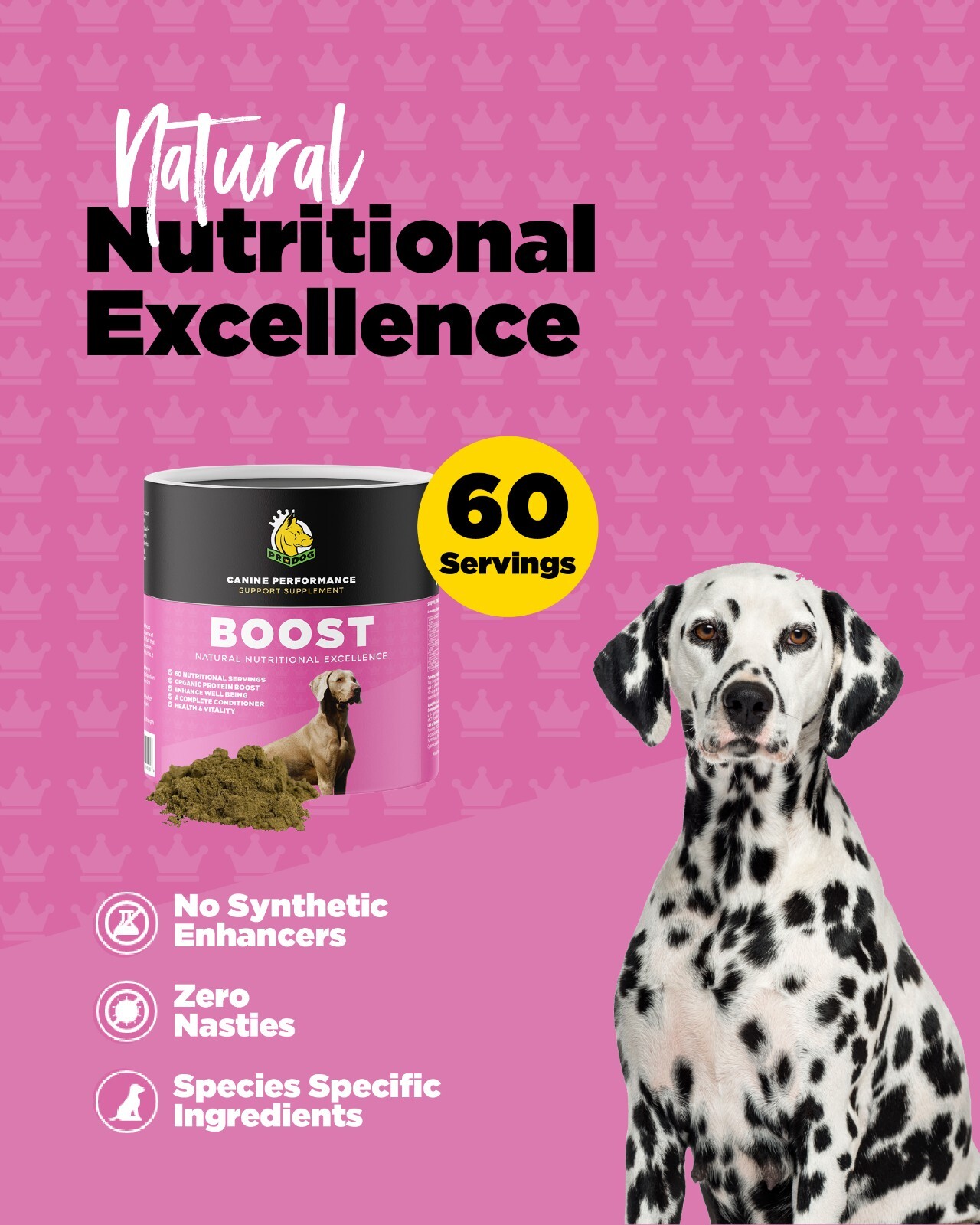 ProDog Boost Nutritional Dog Supplements 100 Natural & Organic Dog