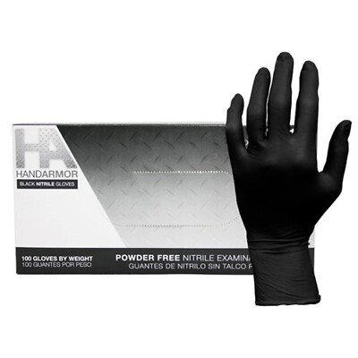 Hand Armor 5.5 Mil Black PF Nitrile Exam Gloves, GDNPF102, M-XL, 1,000/Case