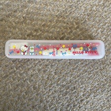 Sanrio Japan Hello Kitty TOOTHBRUSH SET IN CASE VINTAGE 1976 NOS