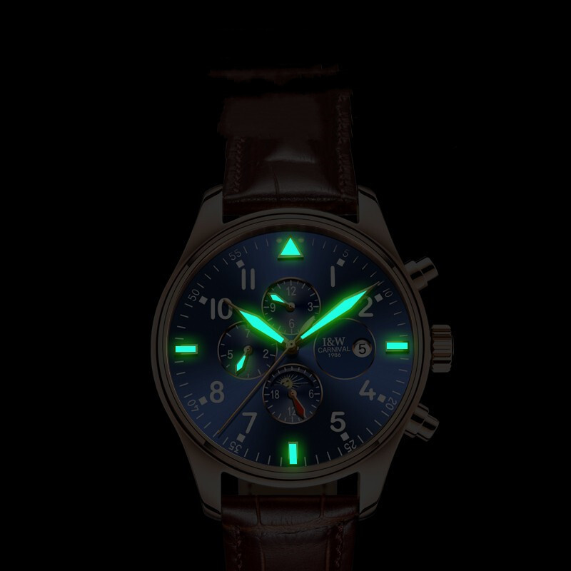 Men's Casual Steel Band Watch With Multifunctional Night Light Waterproof