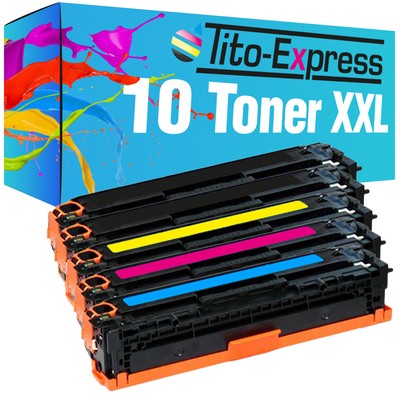 10 Toner XL für HP Color Laserjet CB540A-543A CP1213 CP1214 CP1214N CP1215
