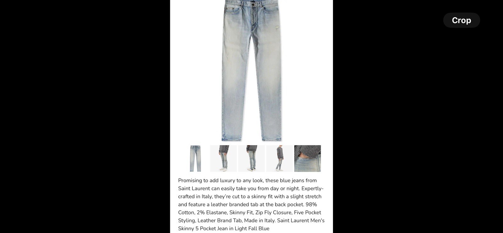 Jeans blu slim da uomo Saint Laurent. 32. $690