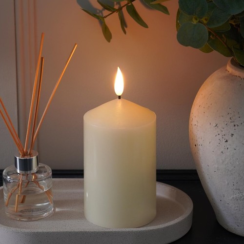 Battery Powered Candle LED Flameless Flickering Real Wax Set Of 3 With Remote - Picture 15 of 48
