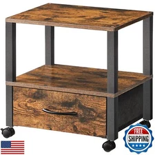 HOOBRO Printer Stand with Storage, Under Desk Printer Table, Printer Cart wit