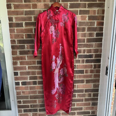 La Parfait Chinese Qibao Traditional Dress 3/4 Sleeve Red Women s Size Medium