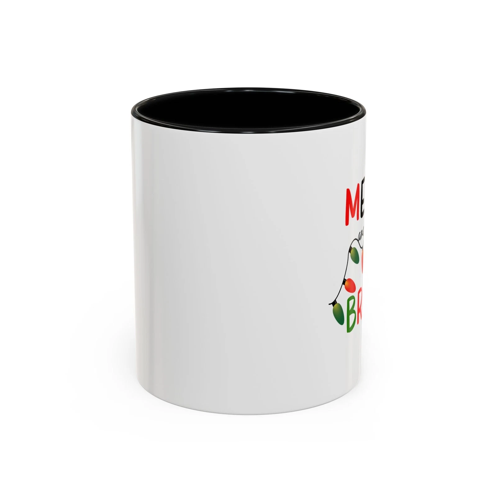 Merry and Bright Christmas Accent Coffee Tea Mug