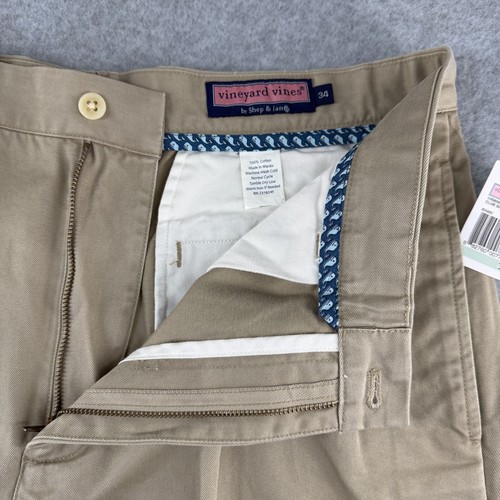 NWT Vineyard Vines Pleated Front Club Shorts Size 34 Khaki Tan Classic Prep Men - Picture 2 of 9