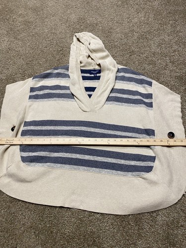 American Eagle Poncho Hooded Sweater Medium Lagenlook Relaxed Drape Boho - Picture 11 of 14