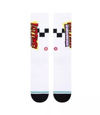 Stance Gnarly Snow Fast Times Snowboard Socks Large Mens 9-13 White New