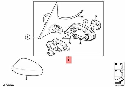 Genuine BMW E92 E93 316i Outside Mirror Heated With Memory Left 