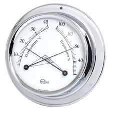 Barigo Thermometer Hygrometer Chrom Tempo 110Mm X 32Mm 983Cr