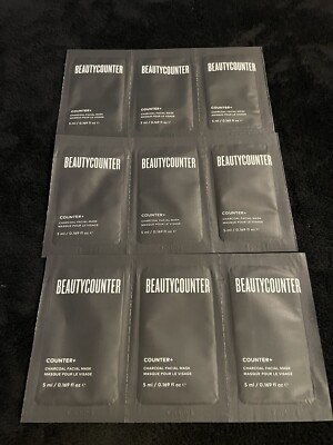 Lot of 9-Beautycounter Charcoal Facial Mask Skincare Sample 5 ml Packets Sealed
