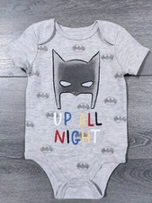 18 Months Baby Boys Batman UP ALL NIGHT One Piece Superhero Creeper Outfit Gift