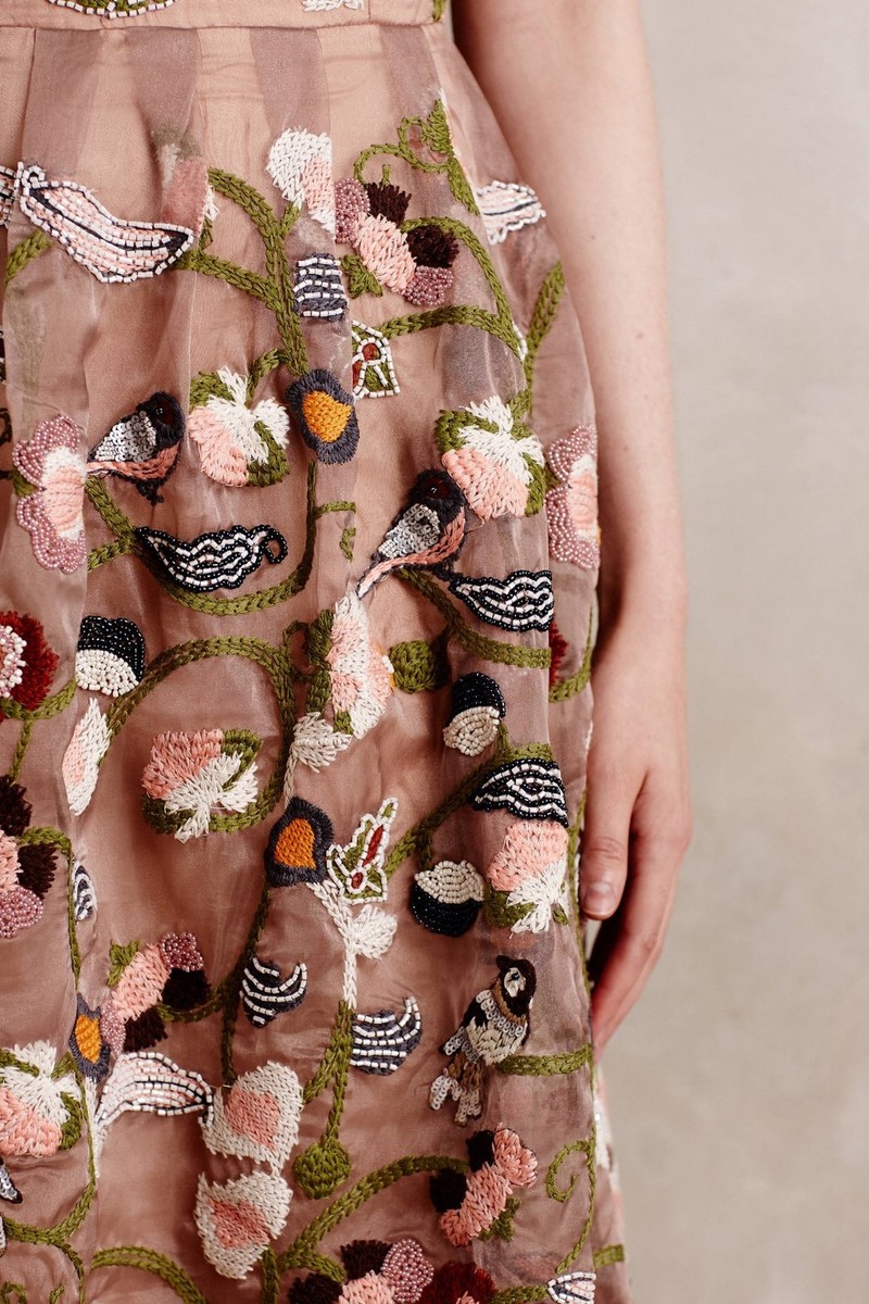 NEW Anthropologie Embroidered Novelette Dress by Moulinette Soeurs Size 4P  | eBay