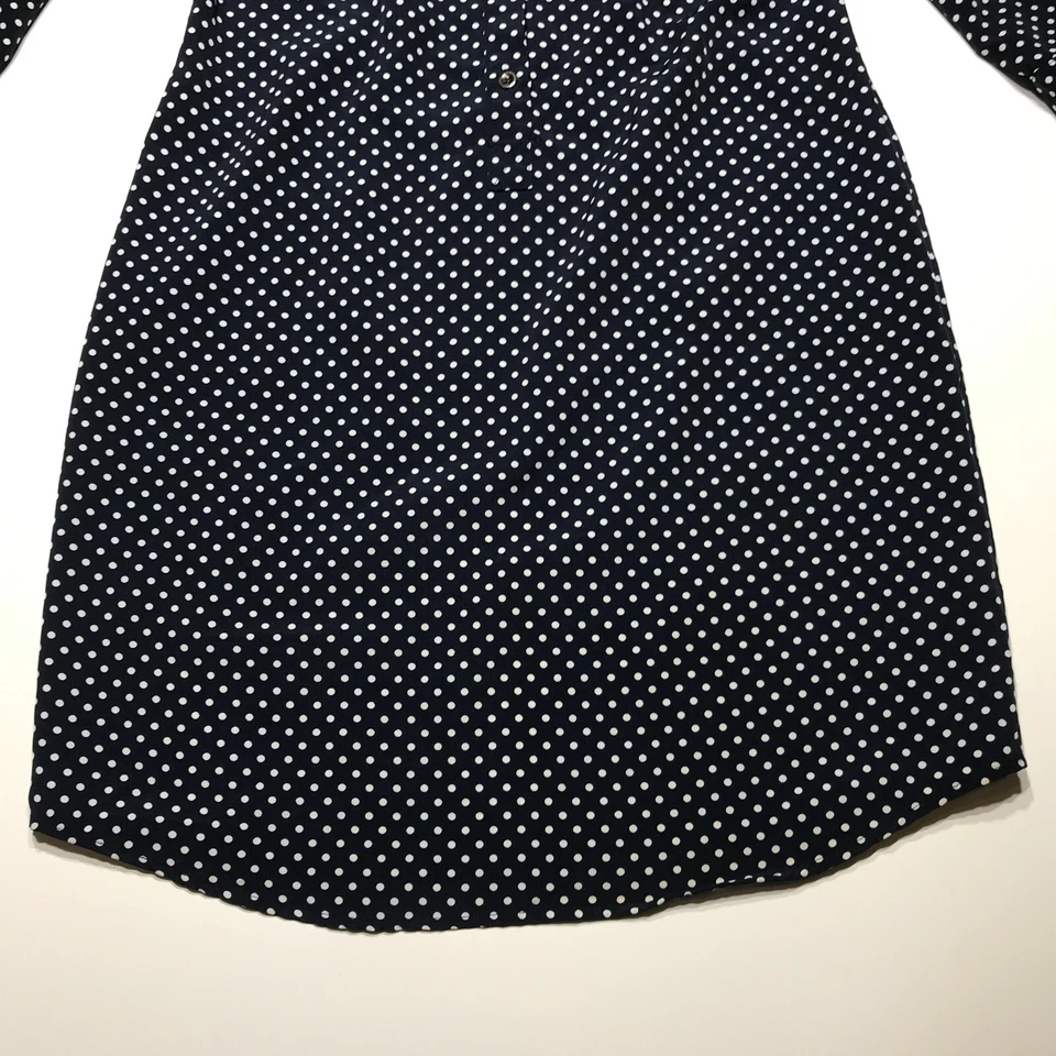 Vestido camisero The Limited para mujer talla XS azul marino y blanco a lunares mangas con lengüeta enrollable Foto 4 de 4