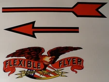 FLEXIBLE FLYER Eagle with Arrows Sled Decal, Adhesive Backed, SL103