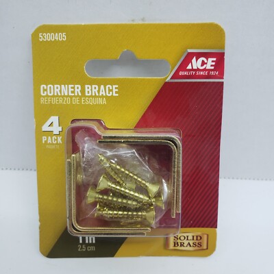 ACE Corner Brace  SOLID BRASS   4 Pack  1''  #5300405