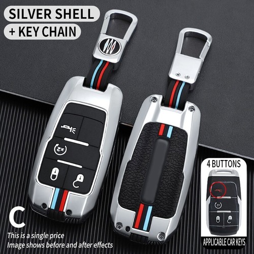 Metal Car Key Fob Cover Case Keychain Ring For 2019-2024 Ram 1500 2500 3500 - Picture 16 of 23