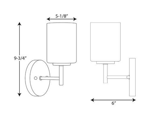 Progress Lighting Replay 5-1/4" Polished Nickel Etched White Glass Vanity Light - Picture 4 of 7