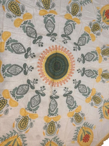 GYPSY 05 bedrucktes rundes Strandtuch Boho rund 100 % Baumwolle 62 Zoll Neu mit Etikett - Bild 4 von 11