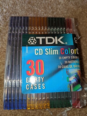 TDK Slim Color CD Jewel Cases 20 new cases, open package