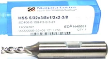 Niagara N40051 7/32" diameter Double End 4 Flute HSS End Mill