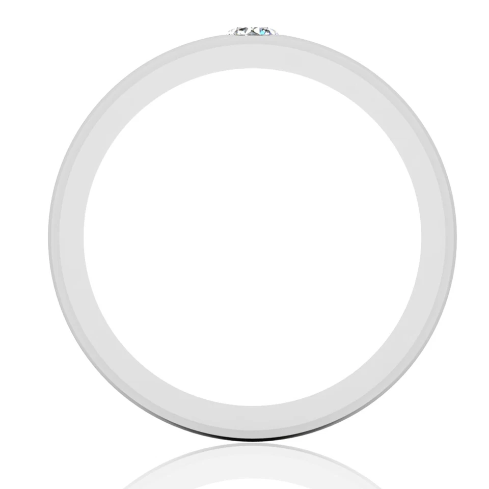 Aliança masculina de casamento redonda brilhante corte 0,21 quilates diamante natural platina 950 real - Imagem 3 de 4