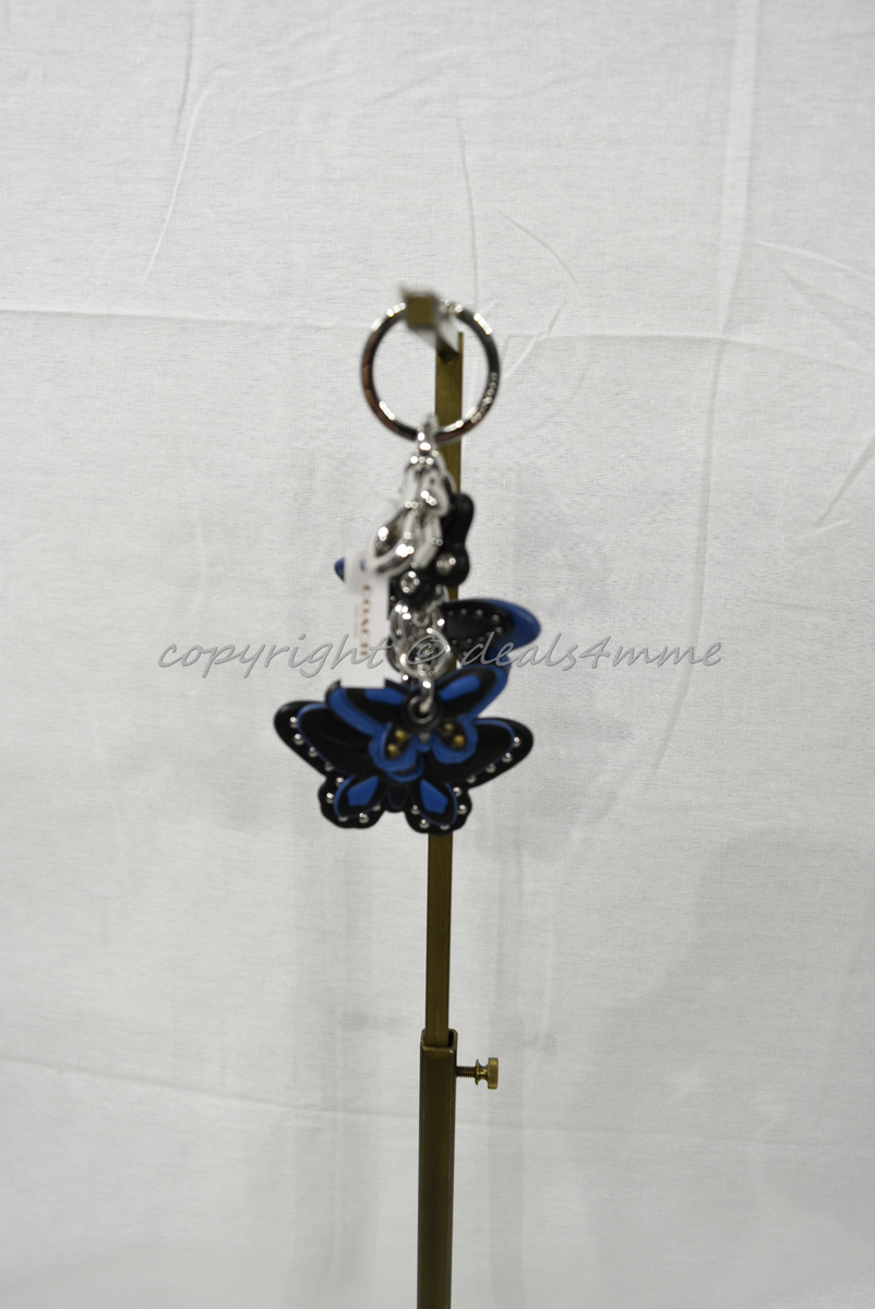 ④COACH キーリング　ベアチヤーム Coach F58996 /F58997 Studded Leather Butterfly Keyring/Key