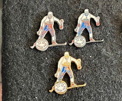 3 PINS PIN ENAMEL OLYMPIC OLYMPIQUE ALBERTVILLE 92 1992 FABRICE GUY MOUTHE 