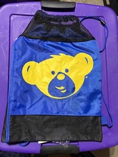 Set Child Build A Bear Blue Drawstring Cinch Bag Backpack Zipper Pocket