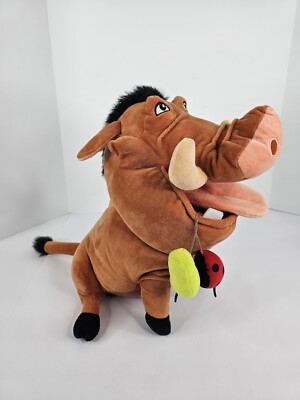 Disney Store 12in Pumbaa Plush Lion King w Grub Bugs