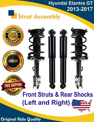 OE Front Struts & Rear Shocks For 2013-2017 Hyundai Elantra GT 9 Year Warranty