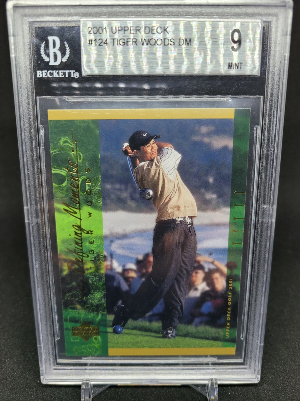Tiger Woods 2001 Upper Deck Defining Moments #124 BGS 9 MINT ROOKIE