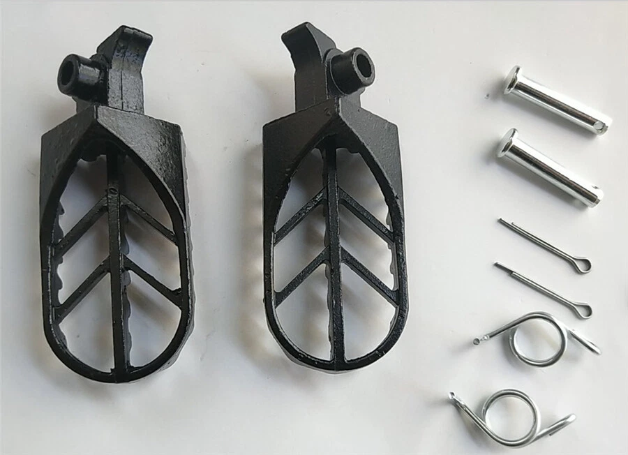 2x Reposapiés de estriba de motocicleta para Honda Kawasaki Yamaha Suzuki negro ENVÍO EN EE. UU. Foto 2 de 4