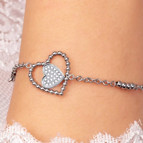 Women's Steel Bracelet MORELLATO Dolcevita Heart With White Crystals SAUA09 - Picture 2 of 3