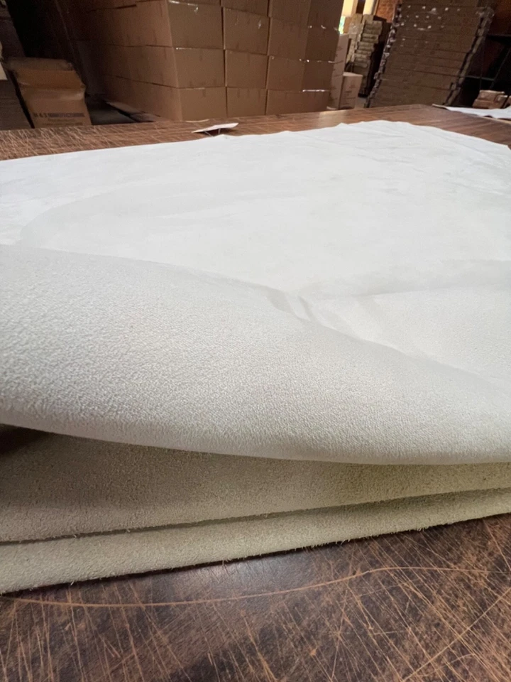 White Suede Leather Hide Upholstery Whole Full Cow Hide ~30 Square Feet - Image 2 of 2