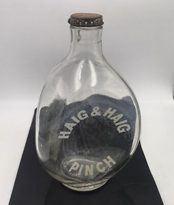 Haig & Haig Liquor Bottle Pinch Scotland With Lid Whisky Tequila 3 Dimple Shape