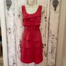 Apt. 9 Size Medium Woman's Coral Pink Sleeveless Tiered Career Cocktail Dress