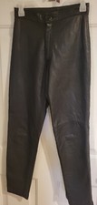 Vintage 90s Michael Hoban North Beach Black Geniune Leather Womens Size 4 Pants