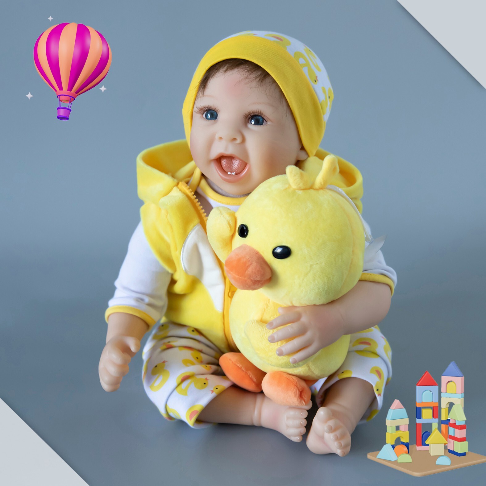 22 Inch Reborn Baby Doll 55cm Realistic Handmade Soft Vinile