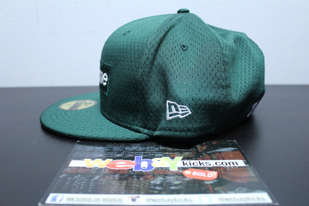 New Era Supreme NYC Box Logo Mesh Green White Size 8 Fitted