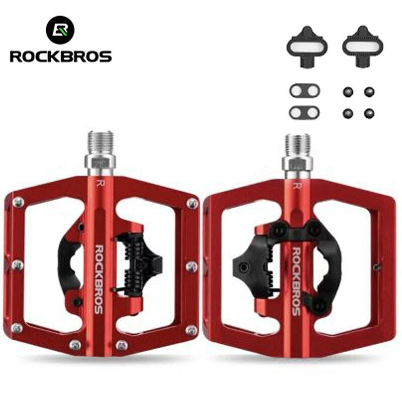 ROCKBROS Bike Cleats Pedals with SPD Sealed Clipless Flat Platform 9/16" Pedals - Image 2 of 4