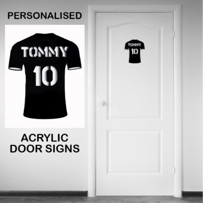 Personalisiertes Fußballtrikot Türschild Kinderzimmer Schild Kinder Namensschild