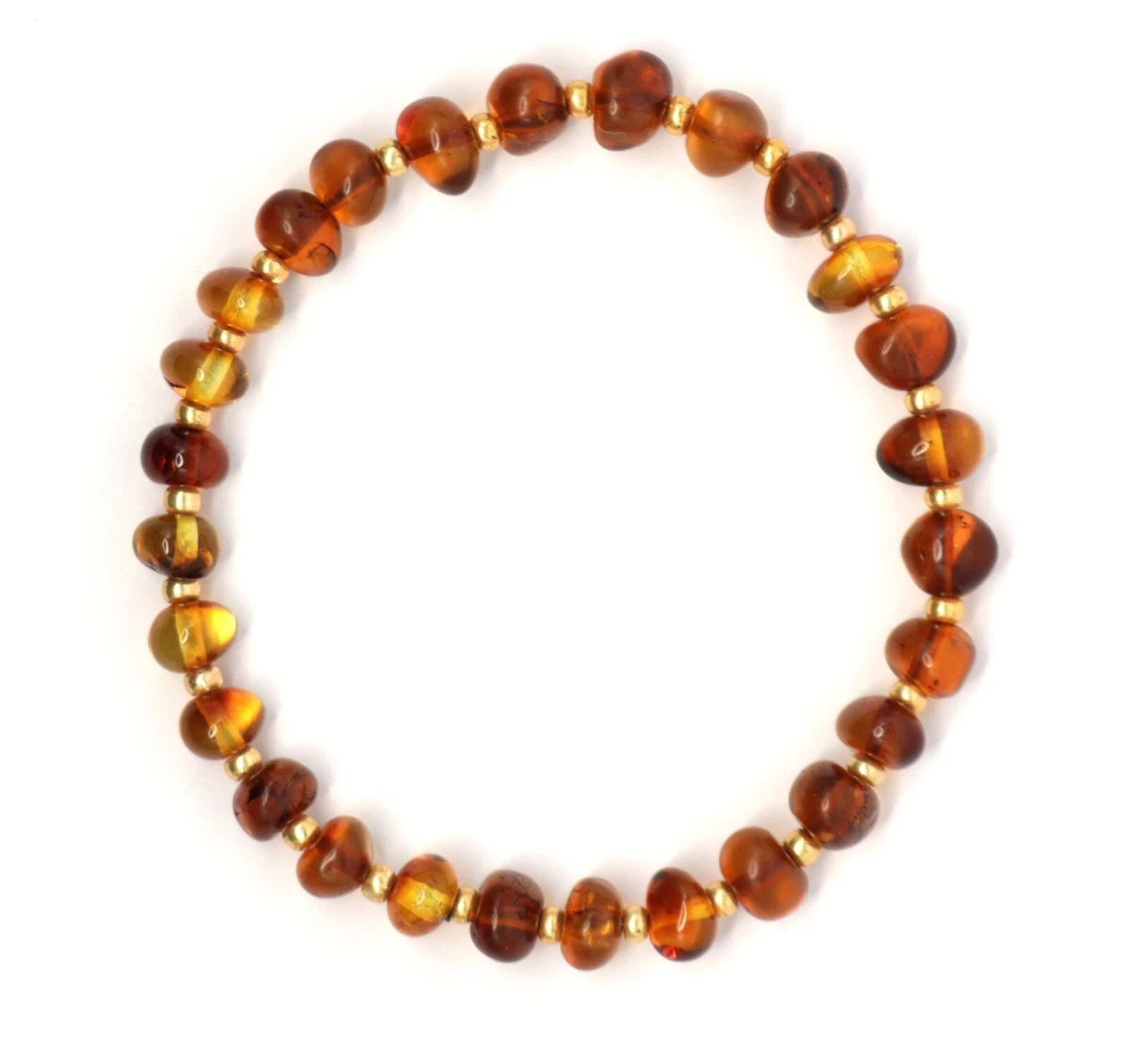 Bracciale In Ambra Baltica Autentica - Naturale, Elegante, Tre Fili Multicolore - Lituania