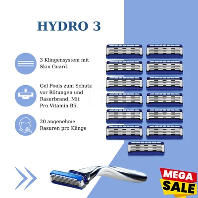 Wilkinson Hydro3 Skin Protection Rasierer + 5-19er Klingen mit/ohne OVP wählbar