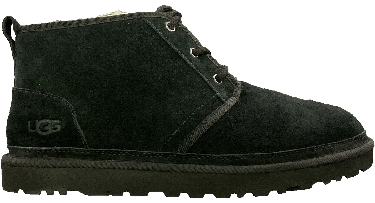 NEW UGG NEUMEL BOOT BLACK SUEDE WOOL LINED CHUKKA SHOE MENS 
